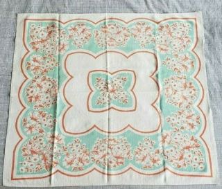 Vintage Cotton Table Cloth Pink And White Strawberries Blue