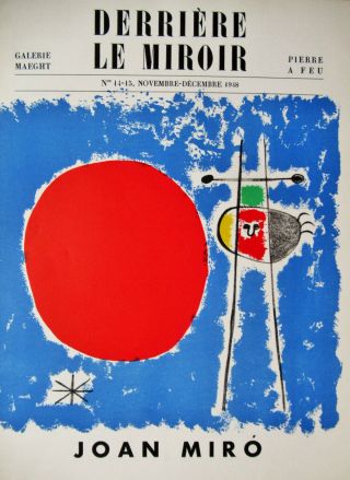 Miro - Derriere Le Miroir 141/15 (cover Only) - Lithograph 1948