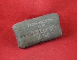 German Wwii Wehrmacht Medic First Aid Bandage 1940 Faden Abstreifen War Relic