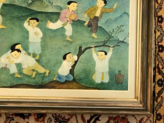 Mai Trung Thu (vietnam,  1906 - 1980) " Recreation " Or " Playtime " Framed Print