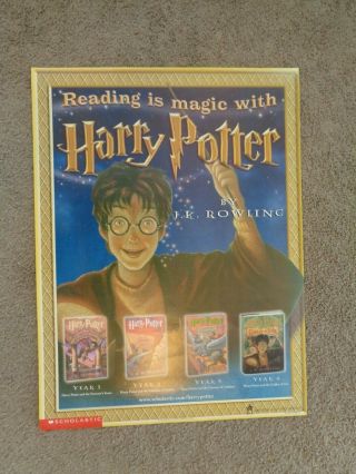 “harry Potter Reading Magic Goblet Of Fire Library Display 2000 Poster