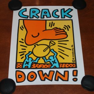 Street Artist Keith Haring Crack Down Is Whack 1986 Art Print Poster Lithograph