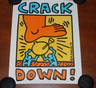 Street Artist Keith Haring Crack Down Is Whack 1986 Art Print Poster Lithograph 2