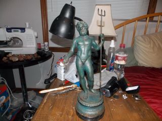Poseidon Neptune Greek Roman God Of The Sea Cast Iron Sculpture Statue 13 "