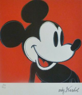 Andy Warhol Mickey Mouse Micky Signed Hand Numbered 905/5000 Lithograph