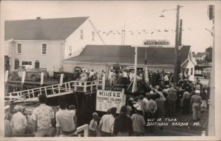 Vintage Rppc Photo Postcard Boothbay Harbor,  Maine - Tuna Club Fisherman 