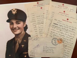 Wwii Flight Nurse Letter And Photos Aircorps Air Metal Jewish Officer Ww2 Wasp