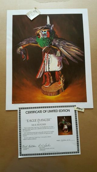 Native American Eagle Dancer Neal Butcher Pencil Signed D Artist Proof Print
