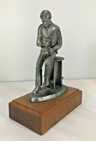 Sculpture By Michael Ricker Pewter Sculpture Of A Pharmacist 1984