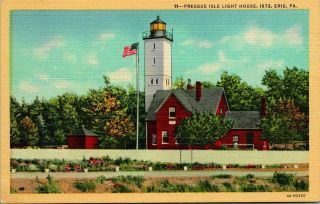 Postcard 11 Presque Isle Light House 1872 Erie Pa