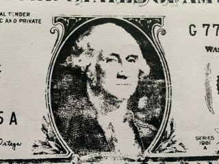 ANDY WARHOL - Silk - Screen signed on paper of 80 ' s - BIG 1$ DOLLAR BILL 3