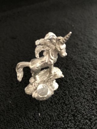 Spoontiques Pewter Unicorn With Crystal Ball Figurine 2 1/2”
