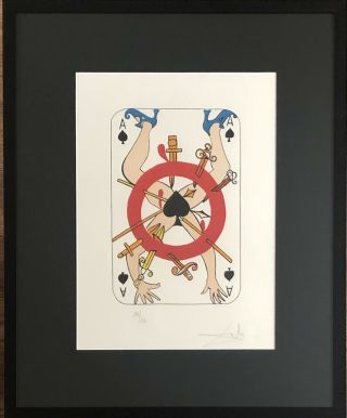 Salvador Dali Ace Of Spades Lithograph Signed And Numbered 2