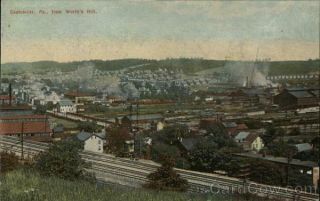 1910 Coatesville,  Pa View Of Town From Worth 