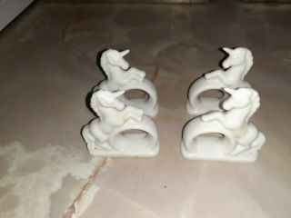 Porcelain Unicorns Napkin Rings (set Of 4)