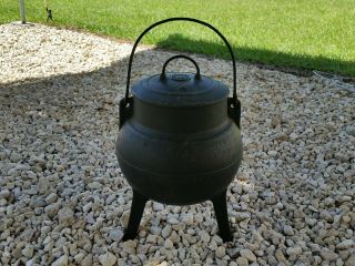 Rare Vintage 4 Alba Cast Iron 3 Legged Cauldron With Lid