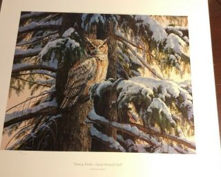 Rosemary Millette,  " Snowy Perch - Great Horned Owl,  125/650,  1987.