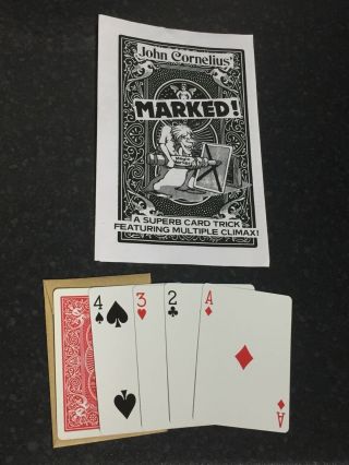 Vintage Closeup Card Magic Trick Marked By John Cornelius