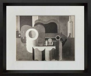 Le Corbusier Lithograph Signed " Still Life With Guitar " Ltd.  Ed W/frame