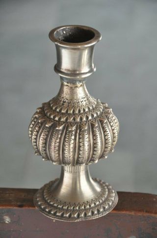 Old Brass Handcrafted Inlay Engraved Unique Shape Flower Vase/pot