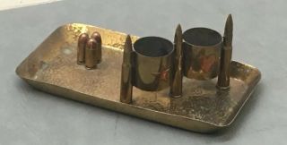 Ww Ii Brass Trench Art Desk Organizer Bullet Shells