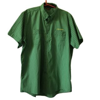 Rare John Deere Protexall Western Style Green Stripe Snap Shirt 3xl
