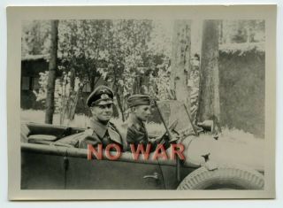 Wwii German Photo Fieldmarshal Erwin Rommel The Knight Cross Holder In Car