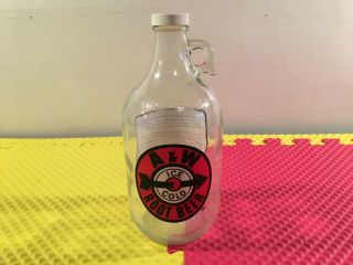 Vintage A&w Root Beer Half Gallon Glass Jug Bullseye Logo