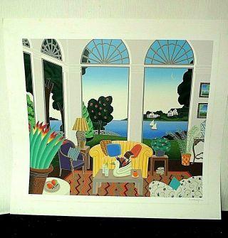 Authentic Thomas Mcknight Serigraph On Paper Centre Island Hand Signed