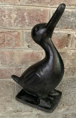 Vintage Virginia Metalcrafters Cast Iron Duck - V&m - Garden Statue Door Stop