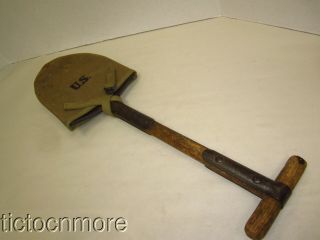 Us Wwii Army M1910 Trench Shovel T - Handle 1942 Wb Farrel Canvas