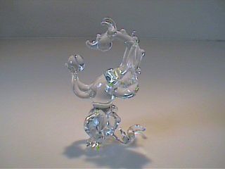 Vintage Glass Blown Crystal Dragon With Crystal Ball