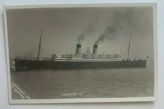 Rppc Real Photo Postcard Ss Laurentic White Star Line Cunard Ship Liner Boat