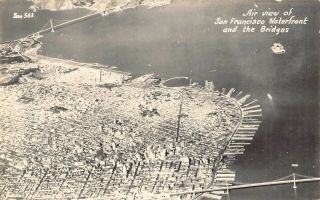 Ca - 1940’s Real Photo California Awesome Aerial View Of San Francisco,  Calif