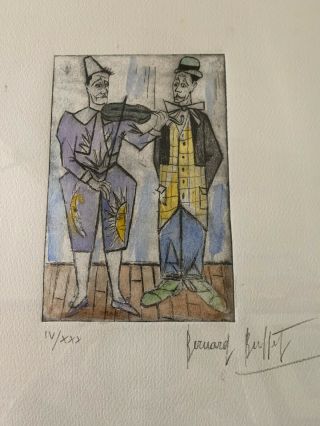 Bernard Buffet,  “le Cirque: Deux Clowns” - Signed,  Framed,  Ltd Ed Color Print