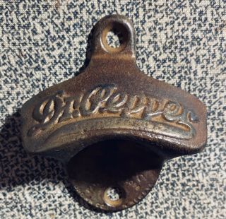 Vintage Dr.  Pepper Wall Mount Bottle Opener With,  Starr X Pat.  2333088,  Brown Co