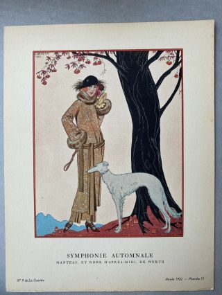 George Barbier - Symphonie Automnale - Pochoir - Gazette Du Bon Ton - 1922