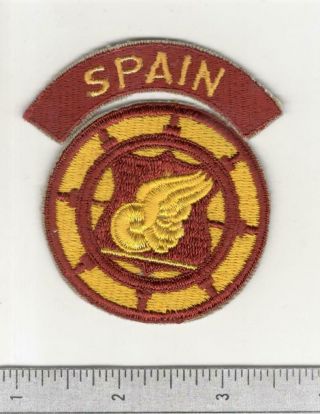 Us Army Transportation Terminal Command Patch & Spain Tab Inv B691