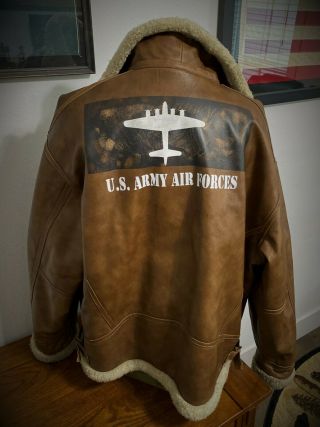 B - 3 Leather Bomber Jacket / Coat - Wwii Usaaf Us Army Air Forces - Size Xl