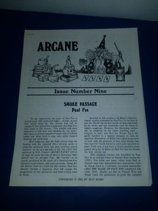 Vintage Jeff Busby Arcane Special Issue 9 1982 Paul Fox Dai Vernon