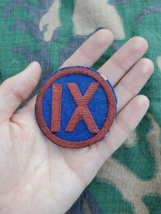 Wwii Us Army Ix Corps 9th Corps Bullion Theater Made Patch