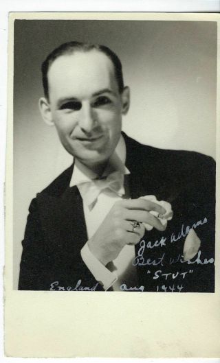 " Stut " British Magician Postcard - 1944 - His Photo In White Ties - Signed On Front - Og