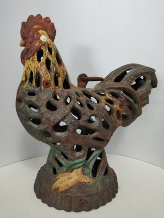 Vintage Cast Iron Chicken Candle Holder Made By Presley For Upper Deck