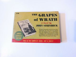 Armed Services Edition - The Grapes of Wrath by John Steinbeck C90 C - 90 Early 2