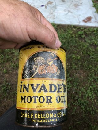 Vintage Invader Quart Motor Oil Can.