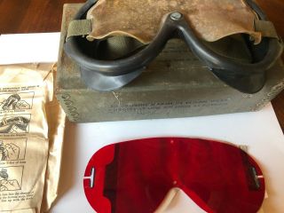 1944 Ww2 World War Ii Military N2 Goggles W Box (u37 - G - 3050) Pioneer Scientific