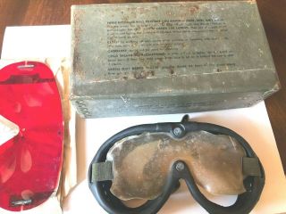 1944 WW2 World War II Military N2 Goggles w Box (U37 - G - 3050) Pioneer Scientific 2