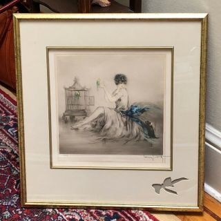 Lovely Signed Louis Icart Aquatint Etching " Jealousy ",  1927