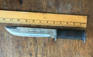 WWII E.  G.  Waterman EGW Knife Leather Grip 7 1/2 Inch Blade With Sheath 3