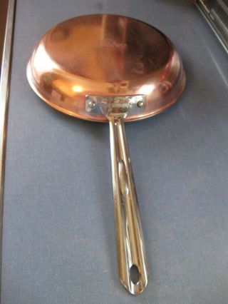 Vintage Chef Heavy Cuisinart 10 " Copper Skillet Stainless Steel Handle & Lining